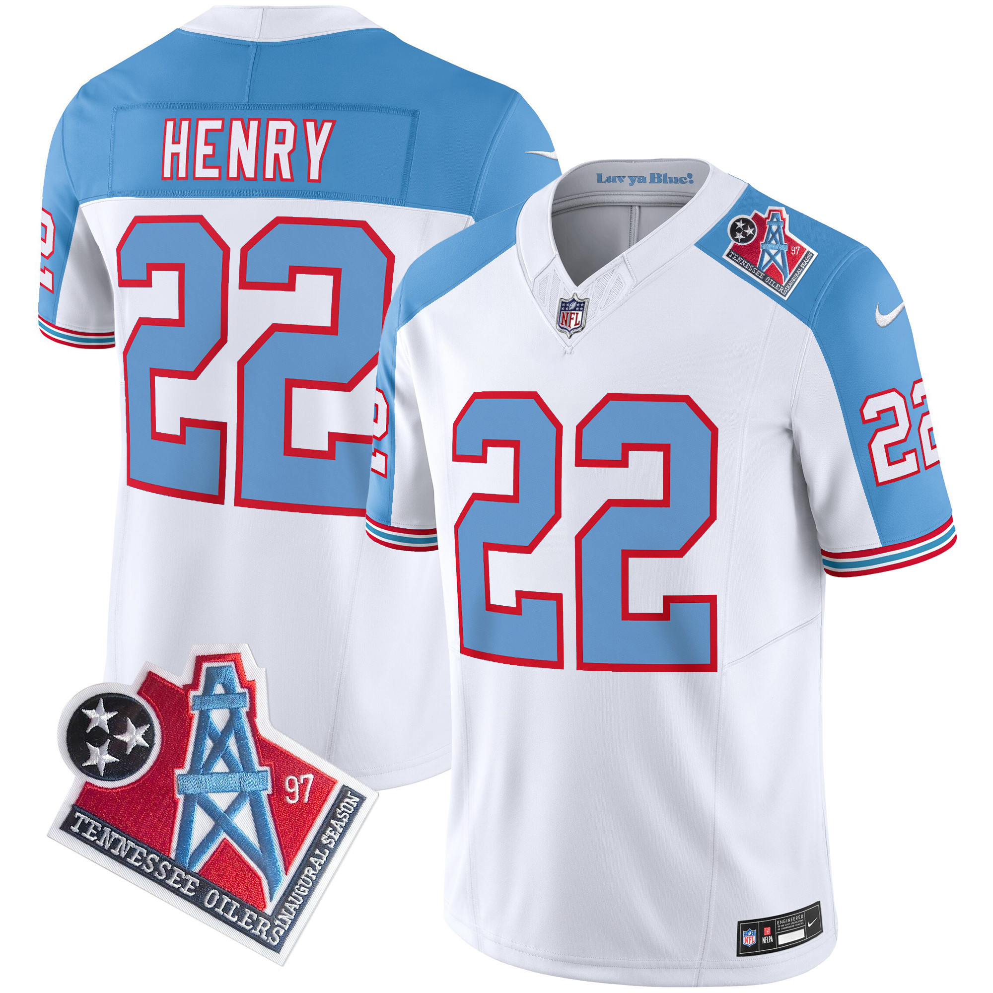Derrick Henry Tennessee Titans 1997 Throwback White Alternate Limited Vapor Jersey - All Stitched 