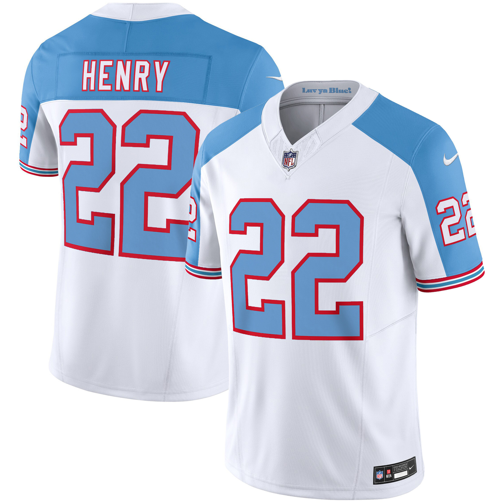 Derrick Henry Tennessee Titans Throwback White Alternate Limited Vapor Jersey - All Stitched 