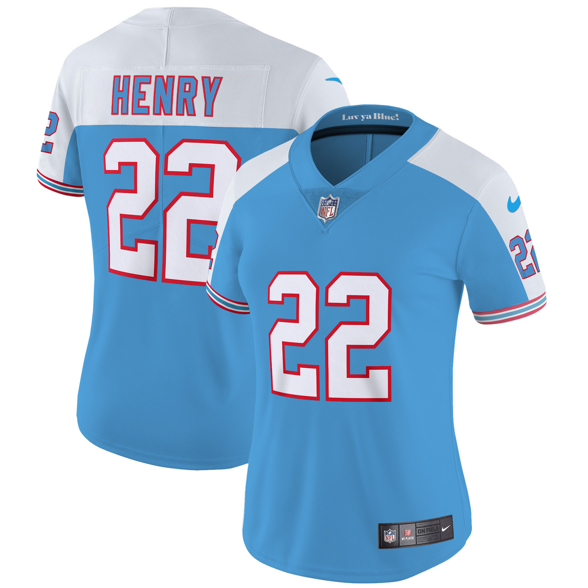 Derrick Henry Women's Tennessee Titans Throwback Limited Vapor Alternate Jersey - All Stitched 