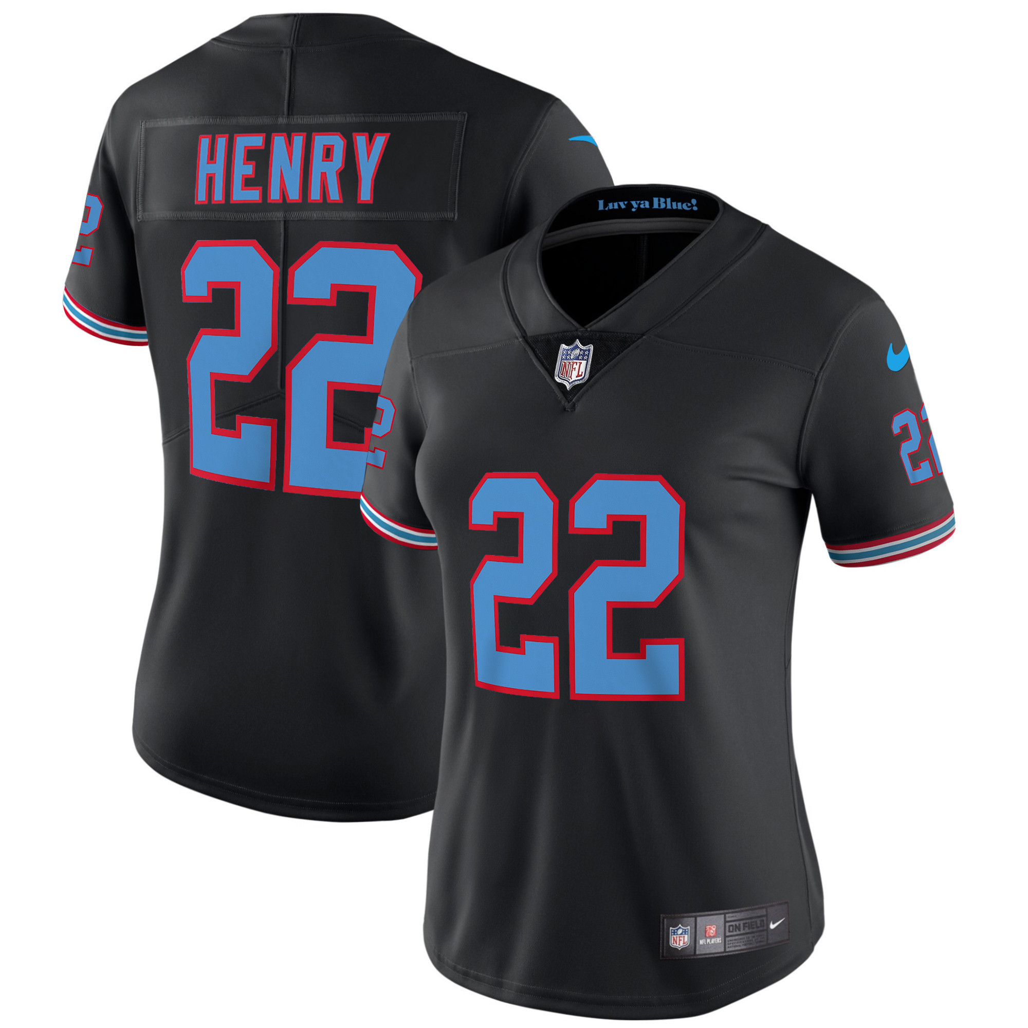 Derrick Henry Women's Tennessee Titans Throwback Limited Vapor Black Jersey - All Stitched 
