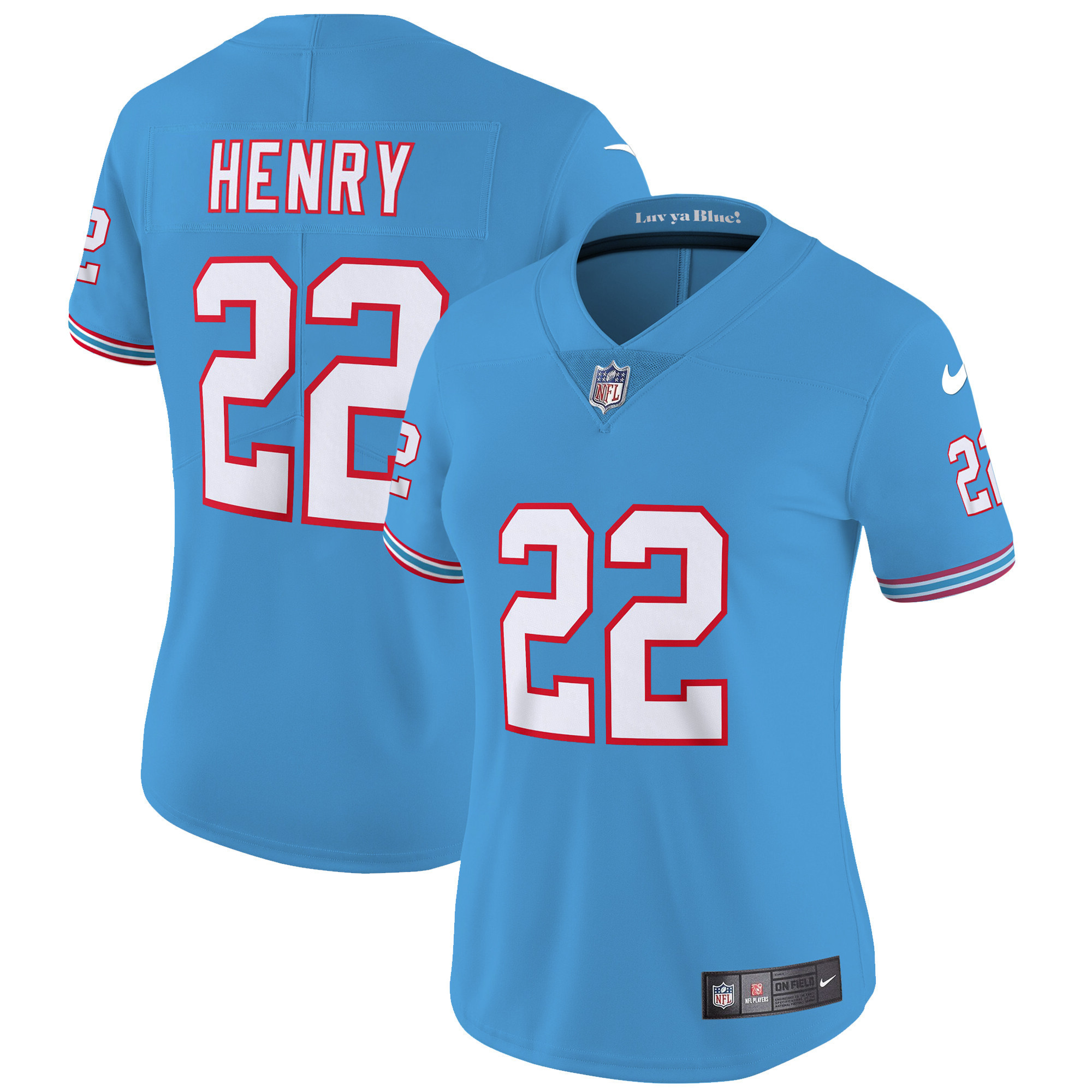 Derrick Henry Women's Tennessee Titans Throwback Limited Vapor Light Blue Jersey - All Stitched 