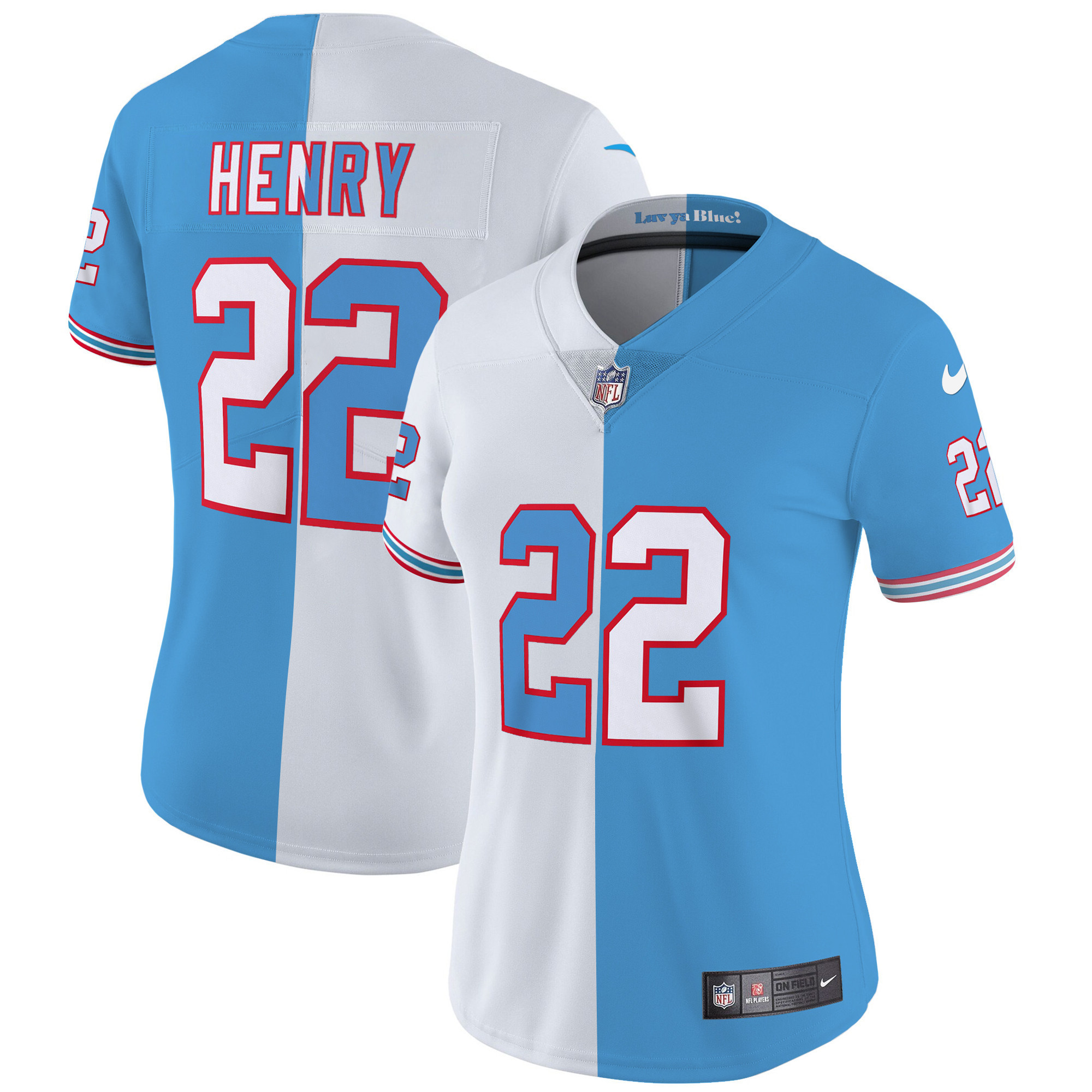 Derrick Henry Women's Tennessee Titans Throwback Limited Vapor Split Jersey - All Stitched 