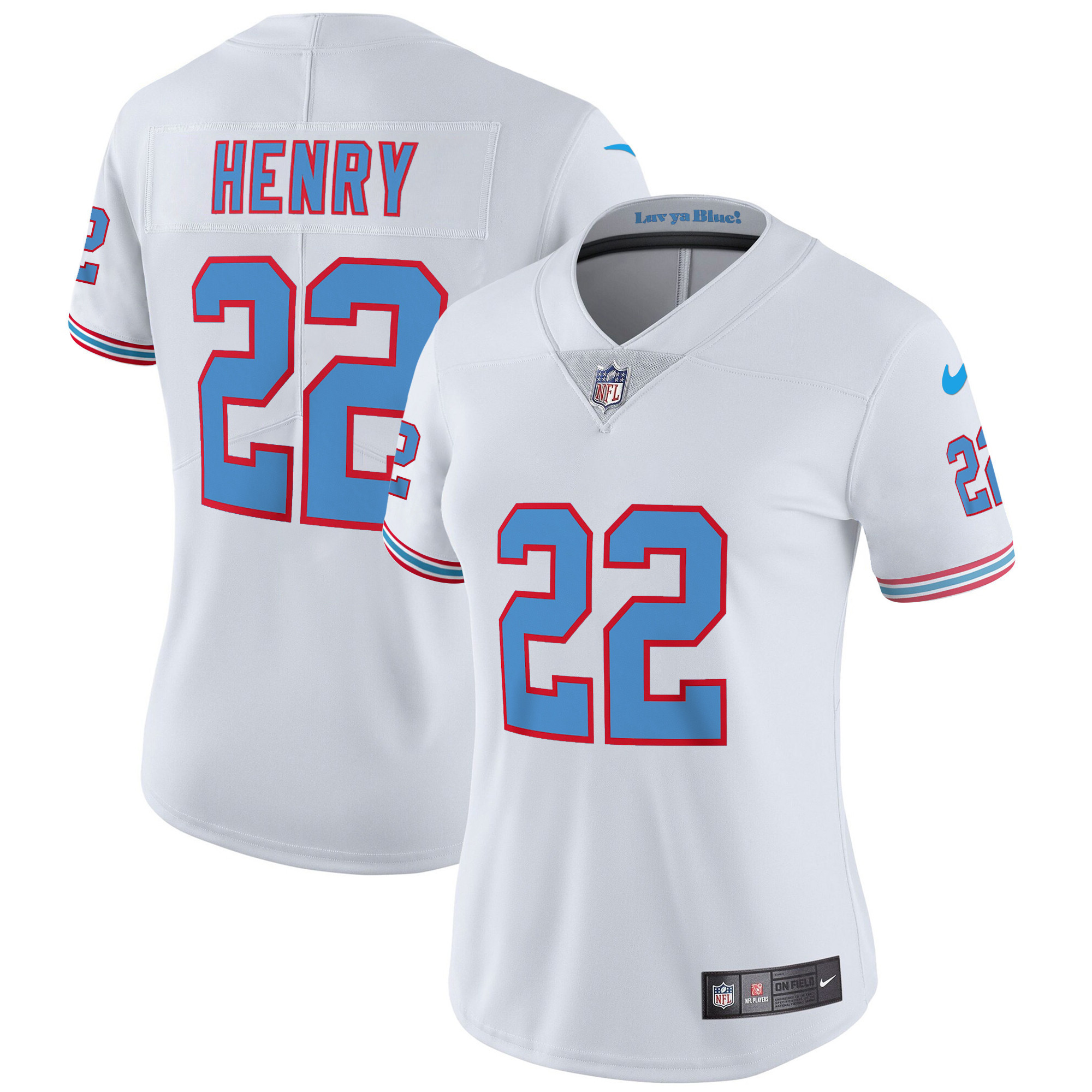 Derrick Henry Women's Tennessee Titans Throwback Limited Vapor White Jersey - All Stitched 