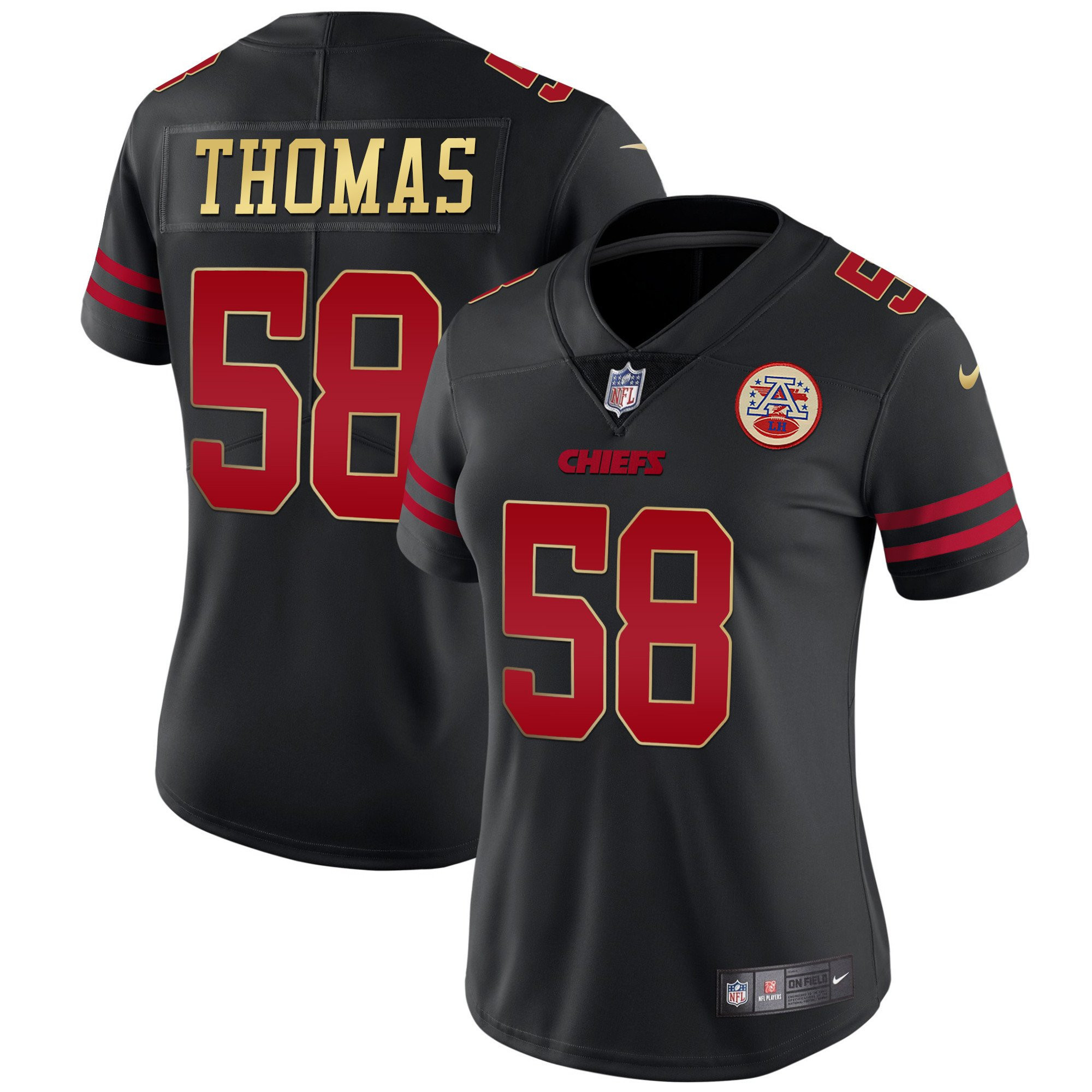 Derrick Thomas Kansas City Chiefs Black Red Vapor Jersey - All Stitched 