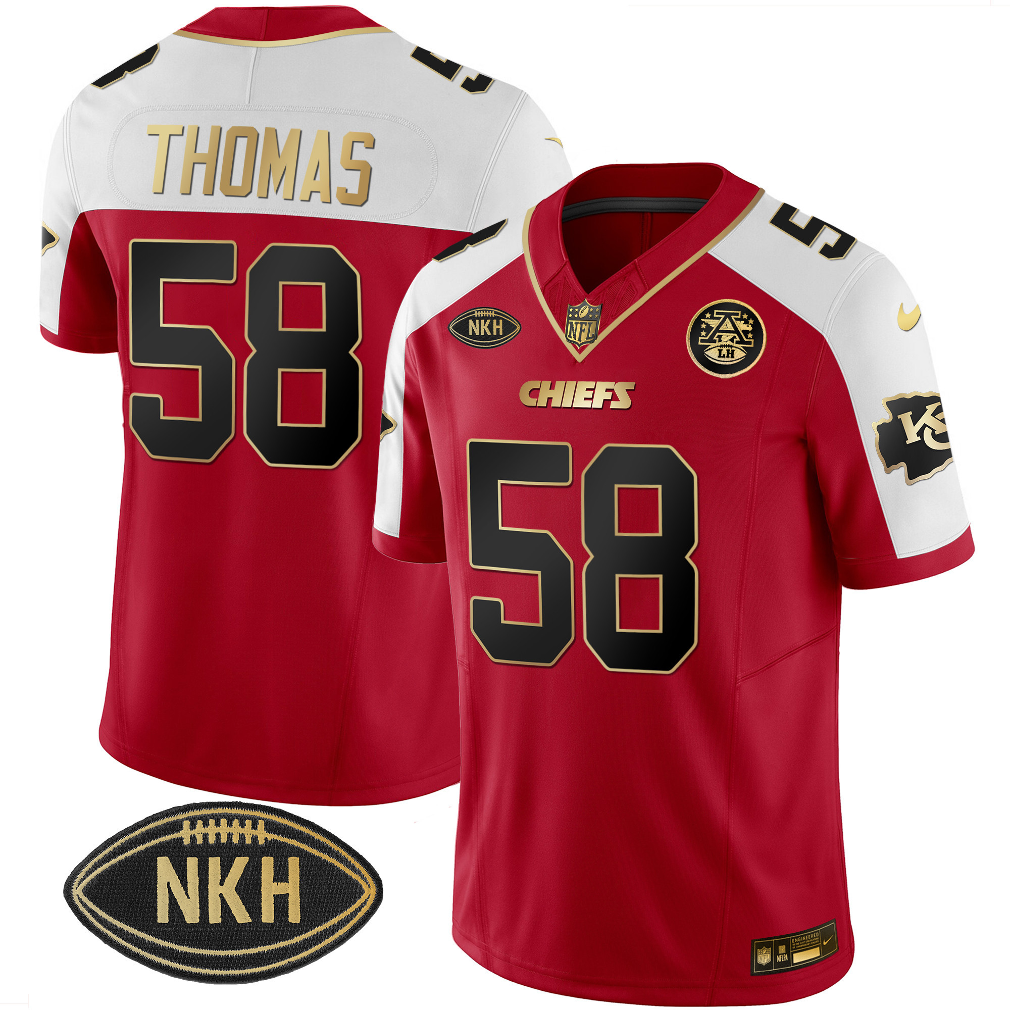 Derrick Thomas Men's Kansas City Chiefs NKH Patch 2023 Vapor Limited Red Alternate Jersey - All Stitched 