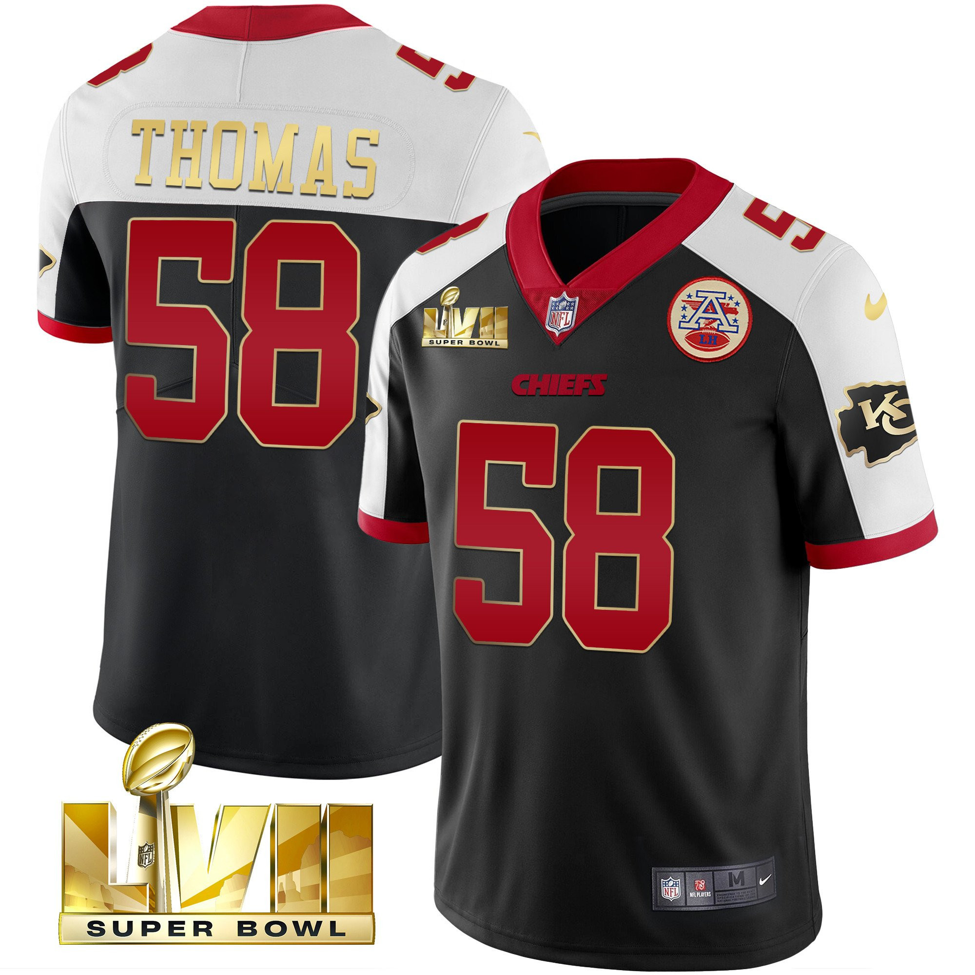 Derrick Thomas Men's Kansas City Chiefs Super Bowl LVII Alternate Gold Vapor Gold Trim Jersey - All Stitched 