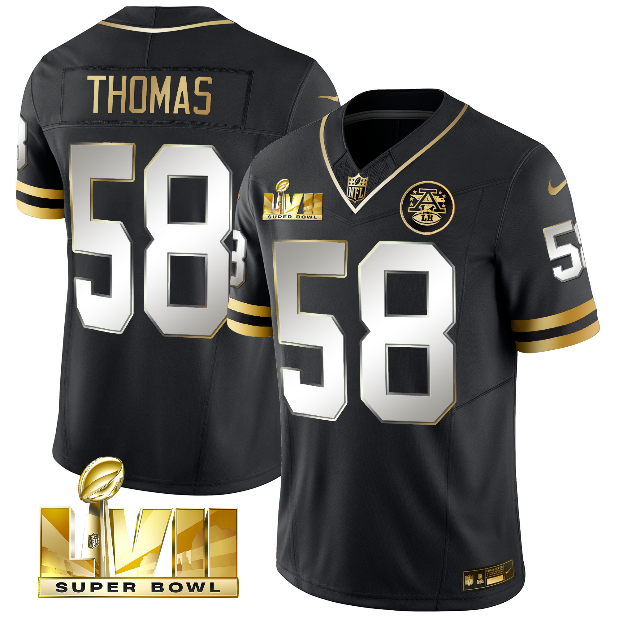 Derrick Thomas Men's Kansas City Chiefs Throwback Limited Vapor Black Limited Jersey - All Stitched 