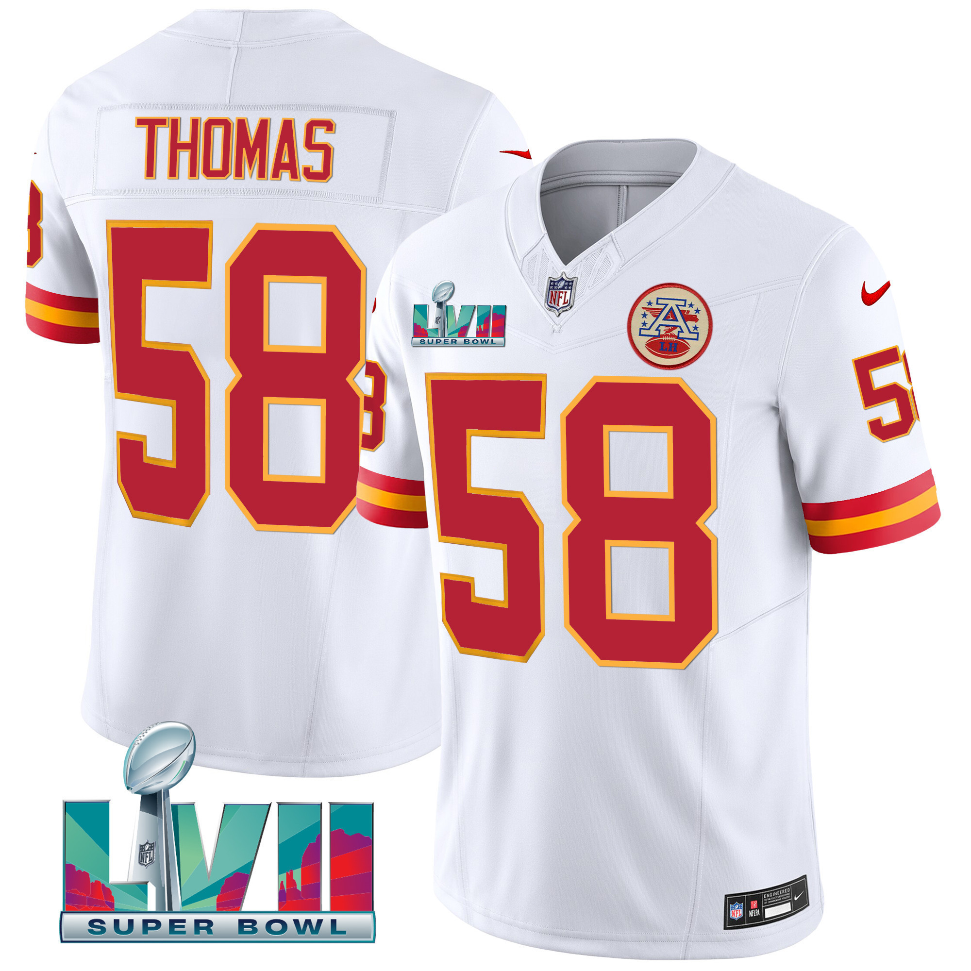 Derrick Thomas Men's Kansas City Chiefs Throwback Limited Vapor White Jersey - All Stitched 