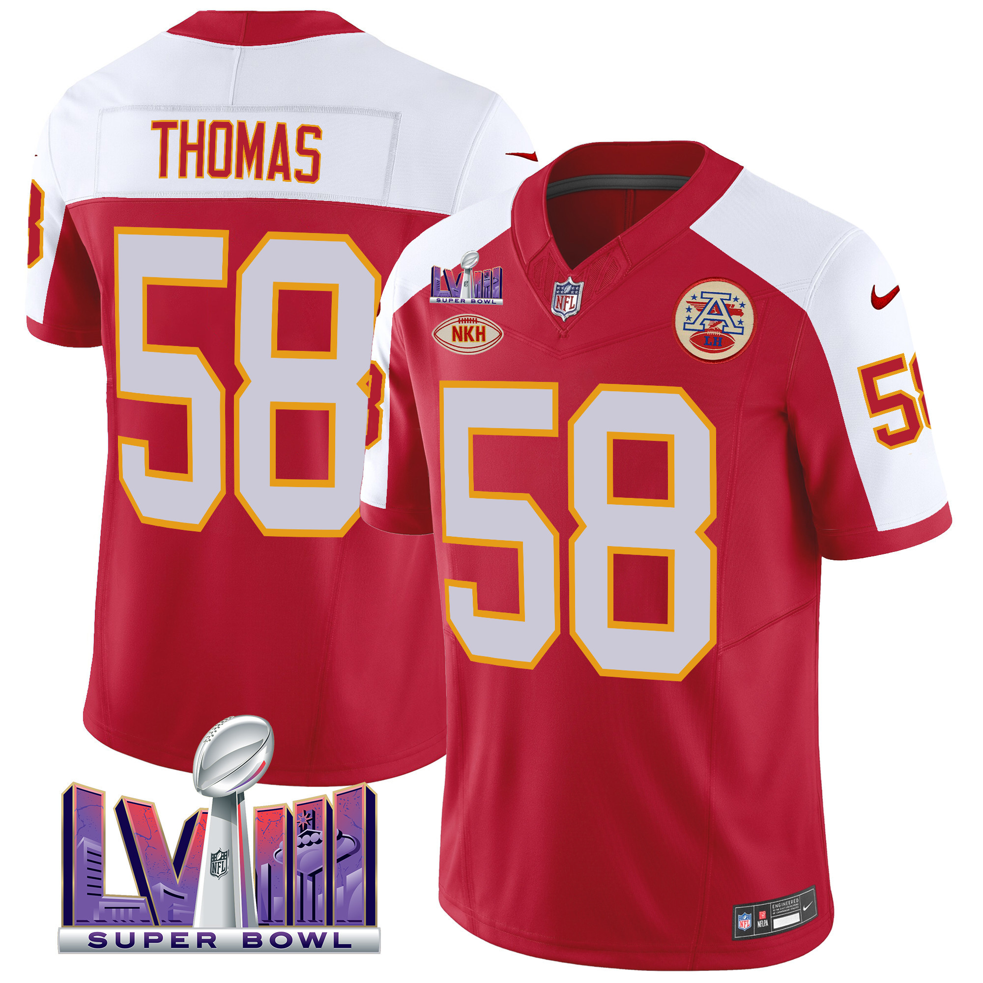 Derrick Thomas Men's Kansas City Chiefs Throwback Super Bowl LVIII Vapor Alternate Jersey - All Stitched 