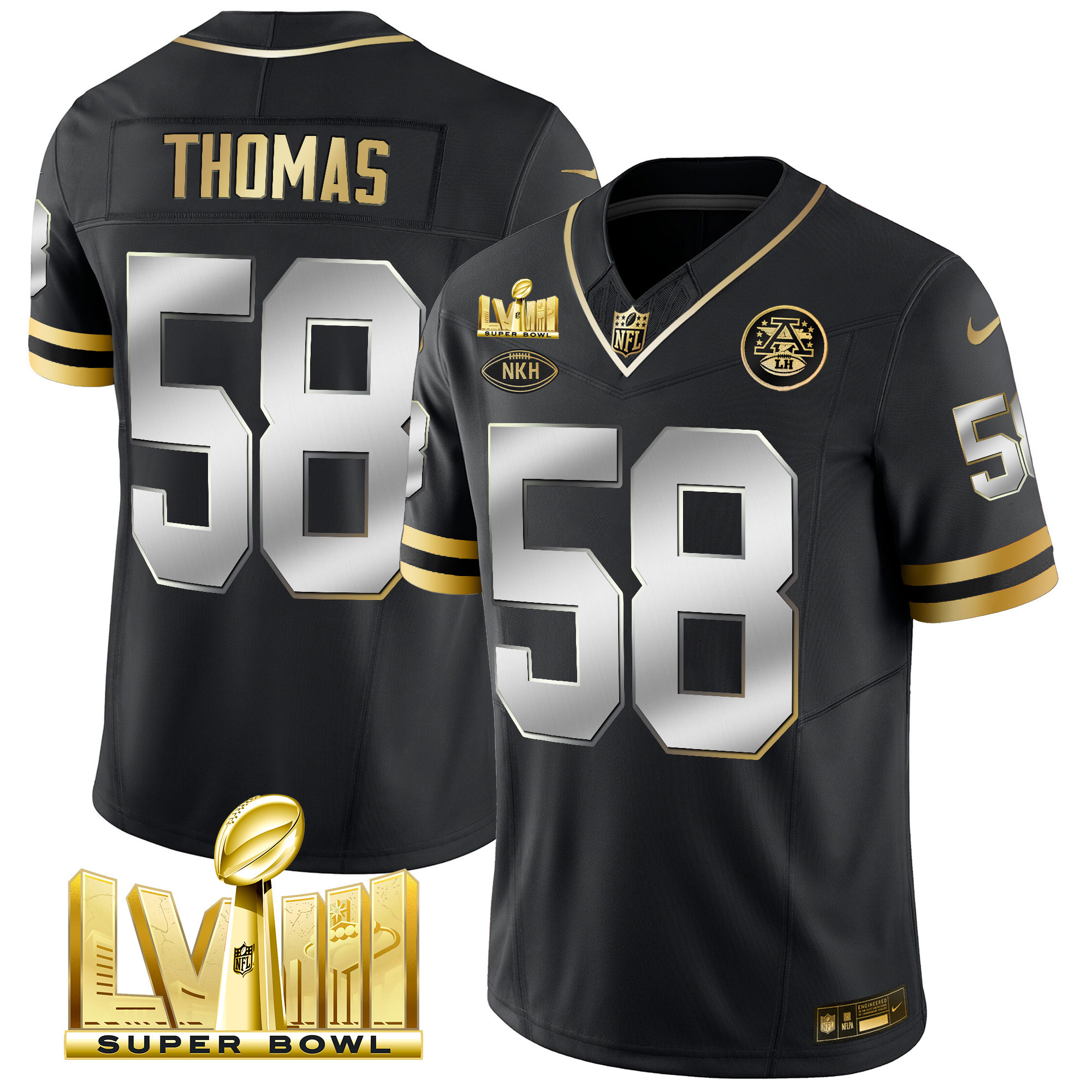 Derrick Thomas Men's Kansas City Chiefs Throwback Super Bowl LVIII Vapor Black Limited Jersey - All Stitched 
