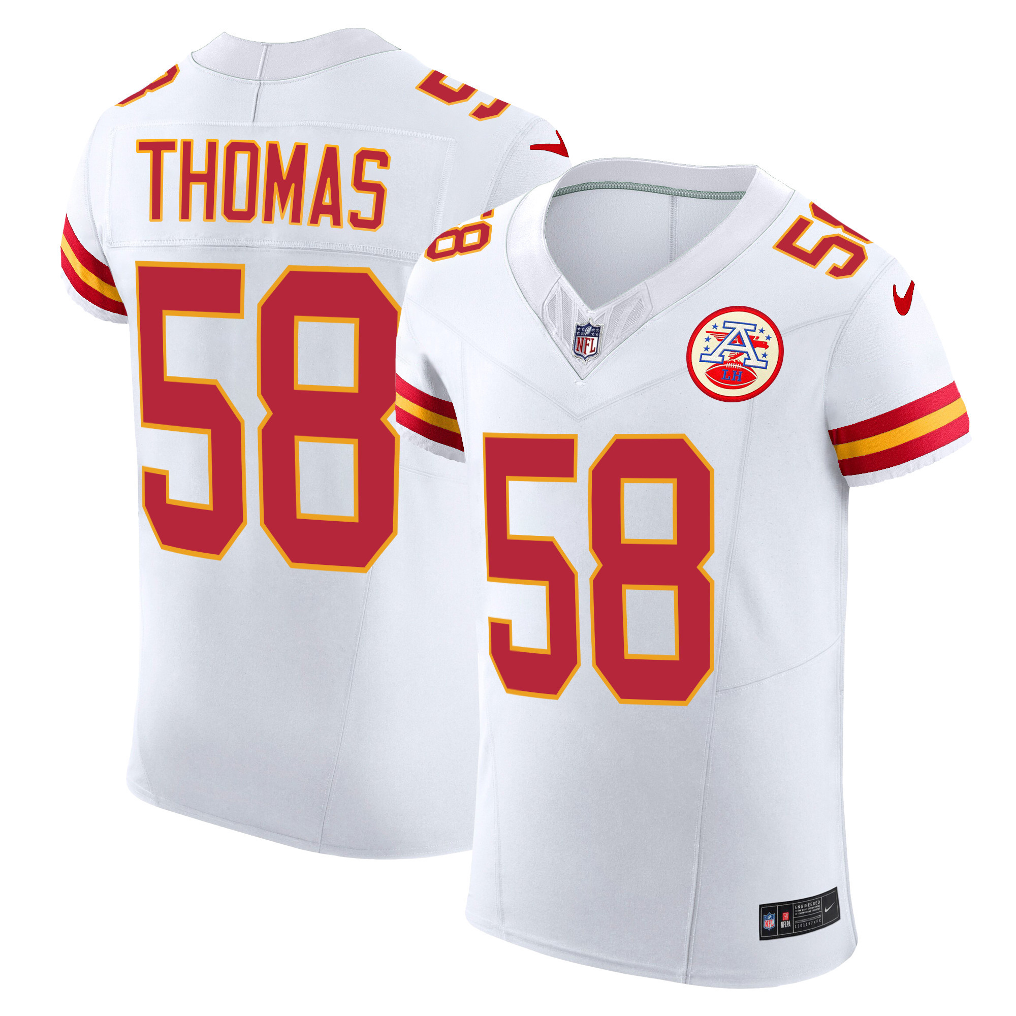 Derrick Thomas Men's Kansas City Chiefs Vapor Elite White Jersey - All Stitched 