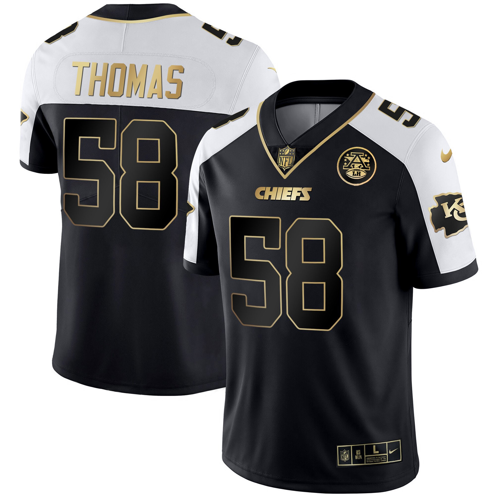 Derrick Thomas Men's Kansas City Chiefs White Gold & Black Gold Alternate Jersey - All Stitched 
