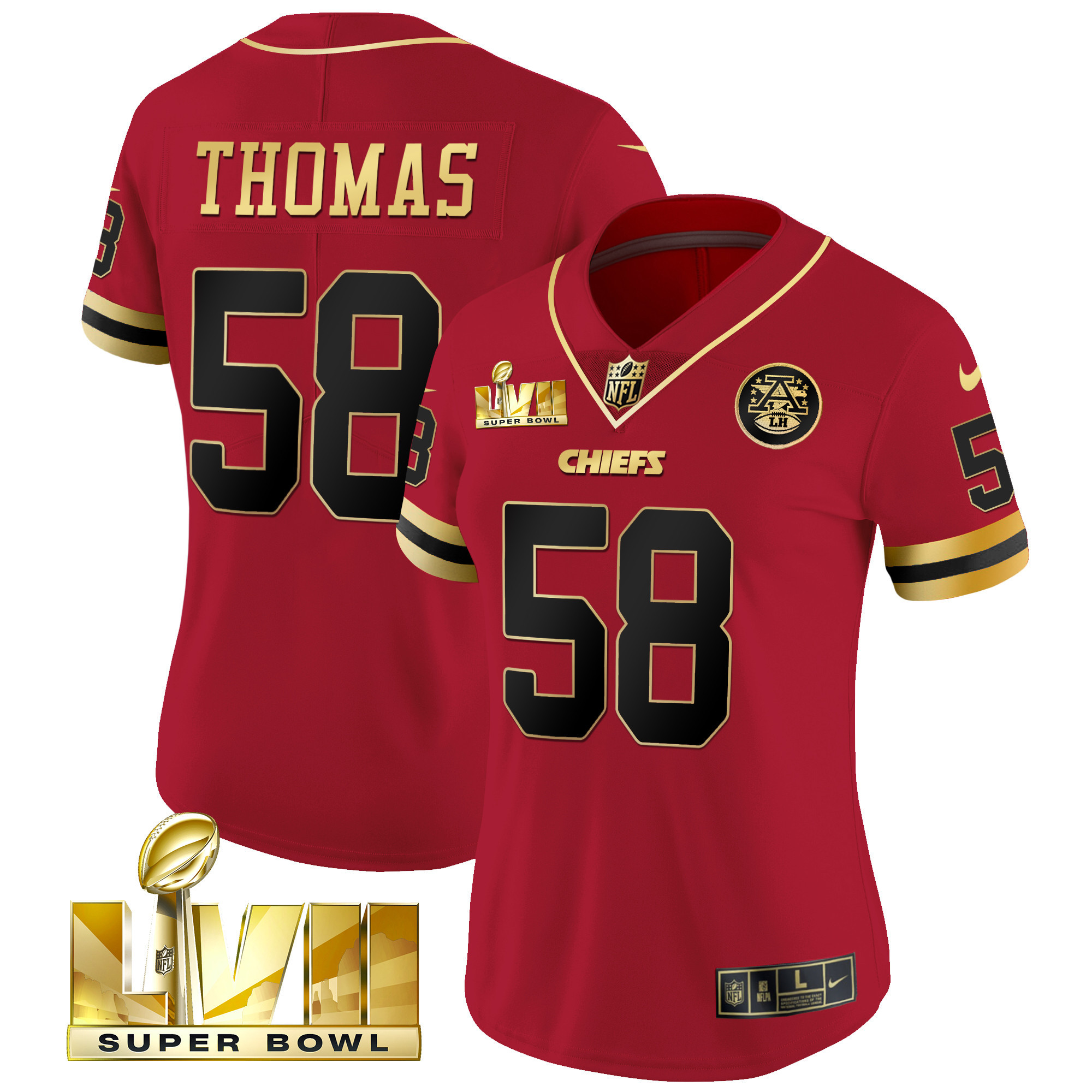 Derrick Thomas Women's Kansas City Chiefs Throwback Limited Vapor Black Red Jersey - All Stitched 