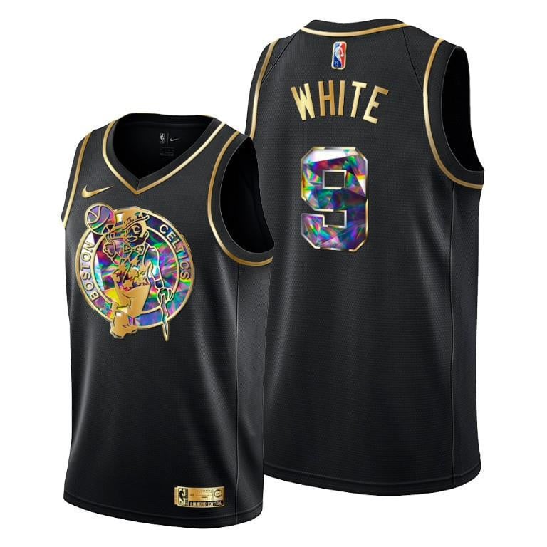 Derrick White Boston Celtics 2022 Diamond Logo Black 9 Jersey Golden Edition – Men Jersey