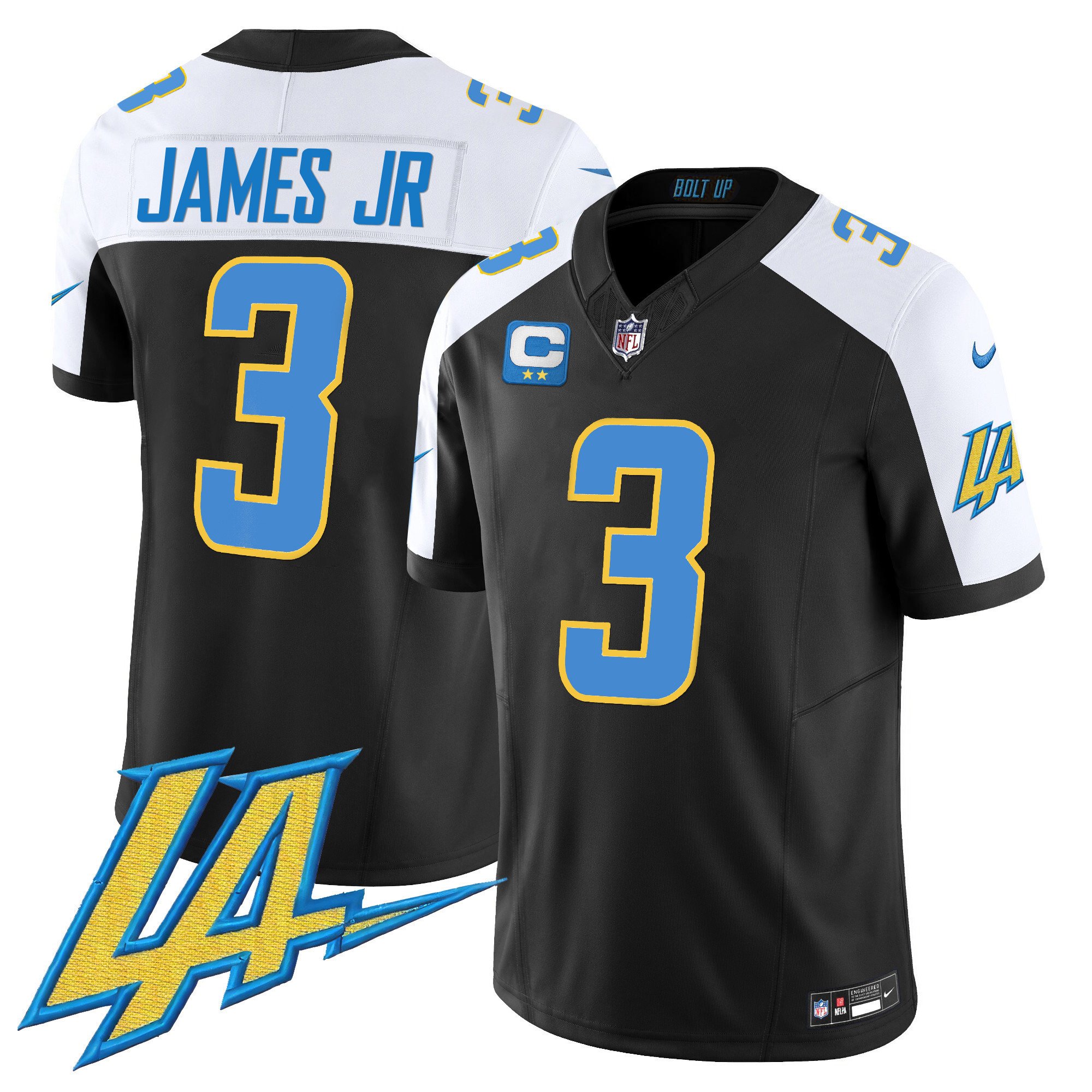 Derwin James Jr. Men's Los Angeles Chargers Vapor Limited V2 Black Alternate Jersey - All Stitched
