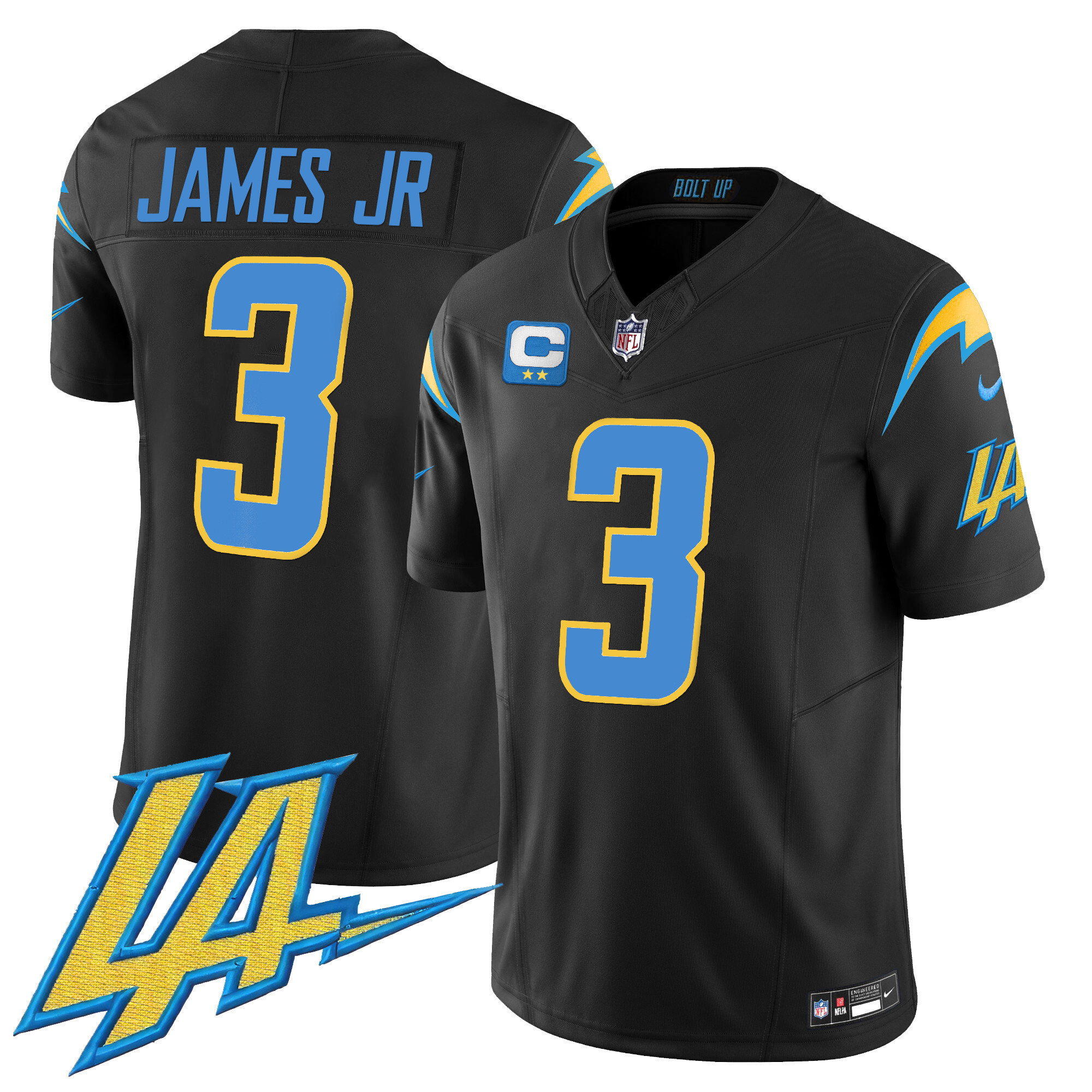 Derwin James Jr. Men's Los Angeles Chargers Vapor Limited V2 Black Jersey - All Stitched