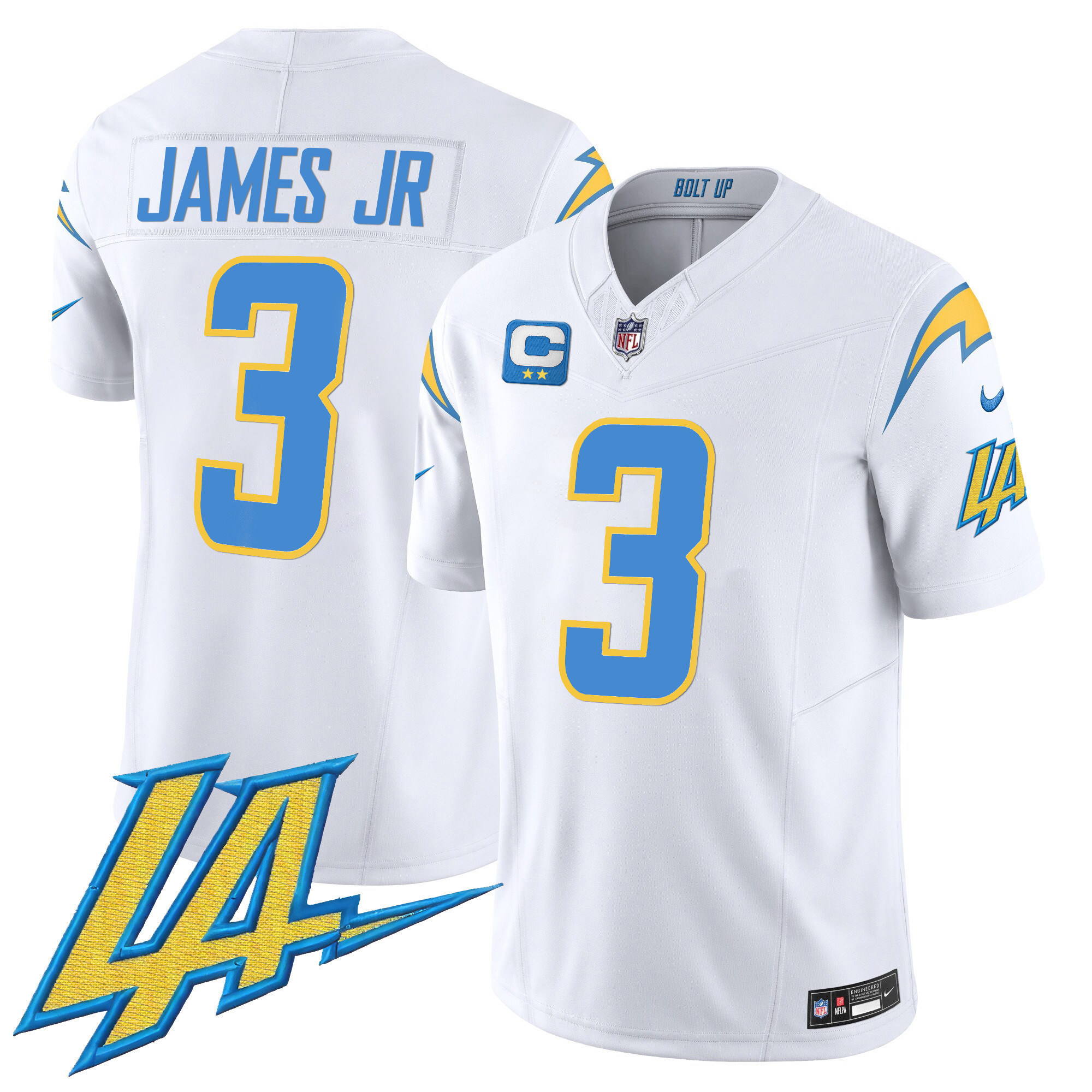 Derwin James Jr. Men's Los Angeles Chargers Vapor Limited V2 White Jersey - All Stitched