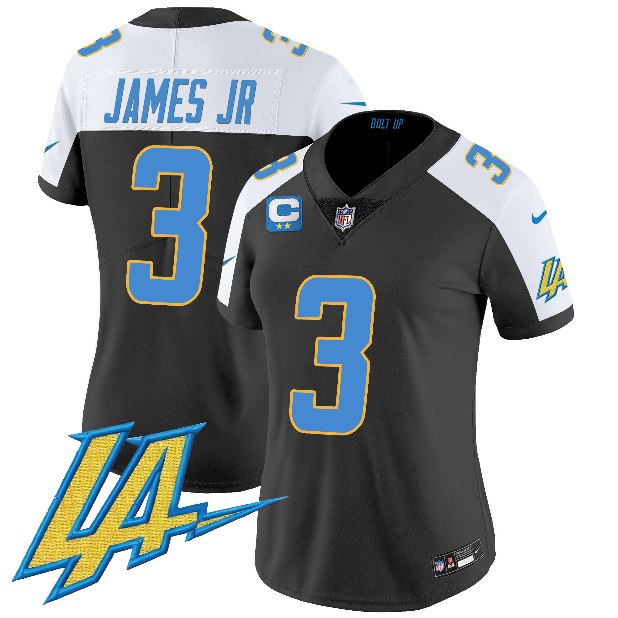 Derwin James Jr. Women's Los Angeles Chargers Vapor Limited V2 Black Alternate Jersey - All Stitched