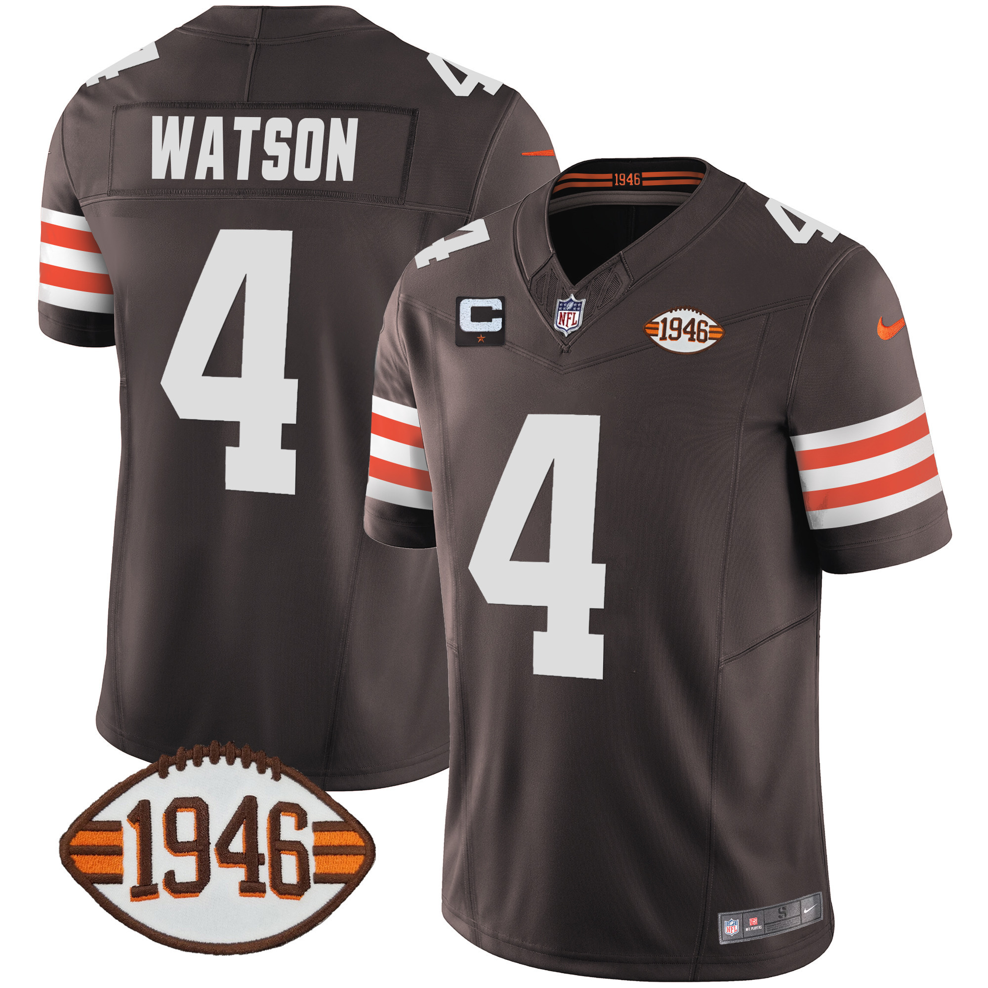 Deshaun Watson Men's Cleveland Browns 1946 75th Anniversary Patch Jersey - All Stitched