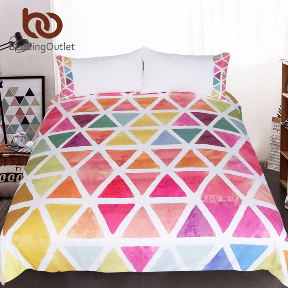 Designer Watercolor Creative Colorful Geometric Et Twin Full Queen King3D Customized Duvet Cover Bedding Set