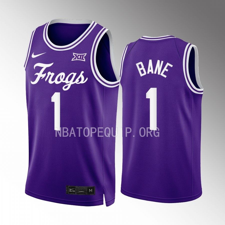 Desmond Bane TCU Horned Frogs Purple Jersey Retro Alumni