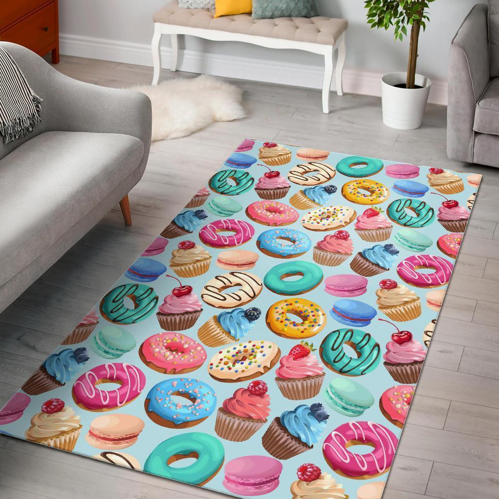 Dessert Cupcake Pattern Print Area Limited Edition Rectangle Rug