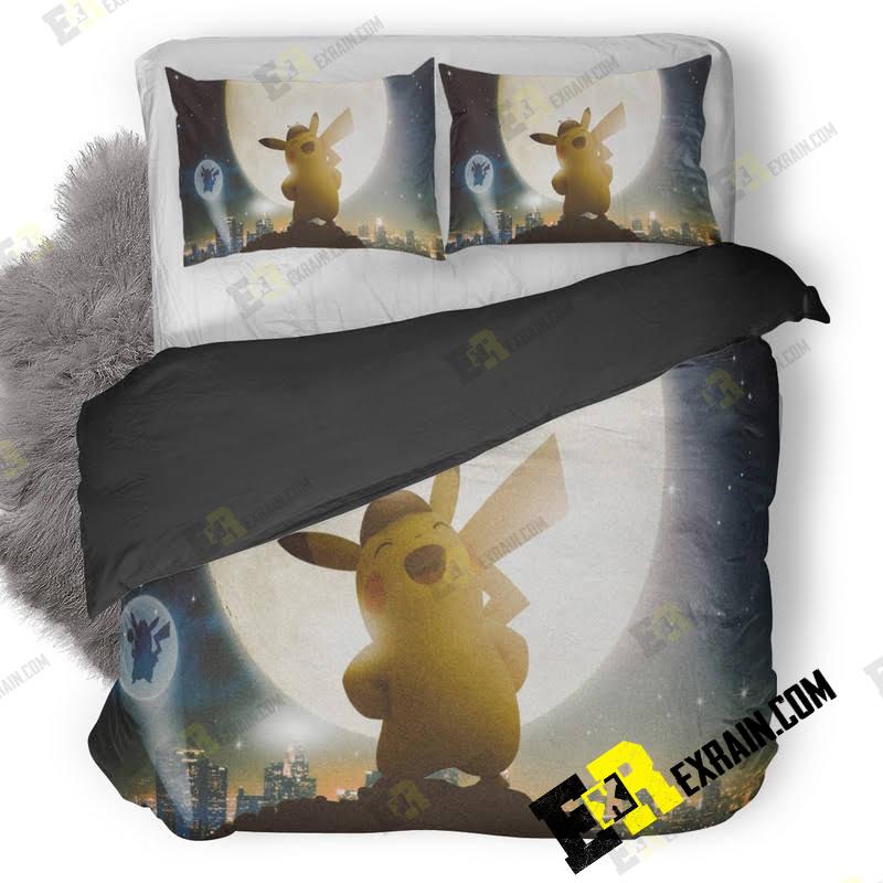 Detective Pikachu 8O 3D Customized Duvet Cover Bedding Set