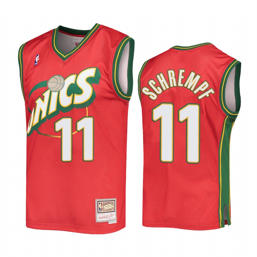 Detlef Schrempf #11 Seattle SuperSonics Hardwood Classics Jersey Red