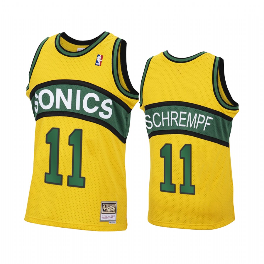 Detlef Schrempf Seattle SuperSonics Yellow Jersey Reload Hardwood Classics