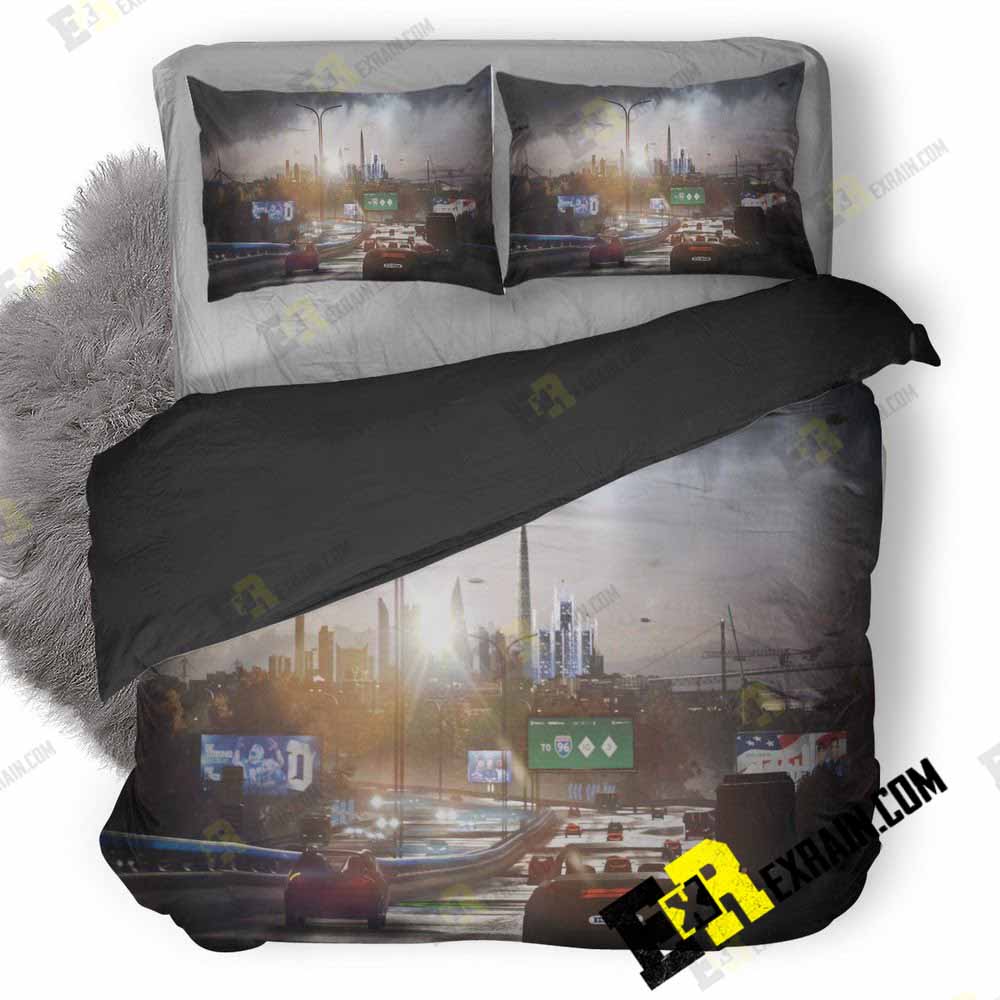 Detroit Become Human City View Vehicles 2Y 3D Customized Duvet Cover Bedding Set