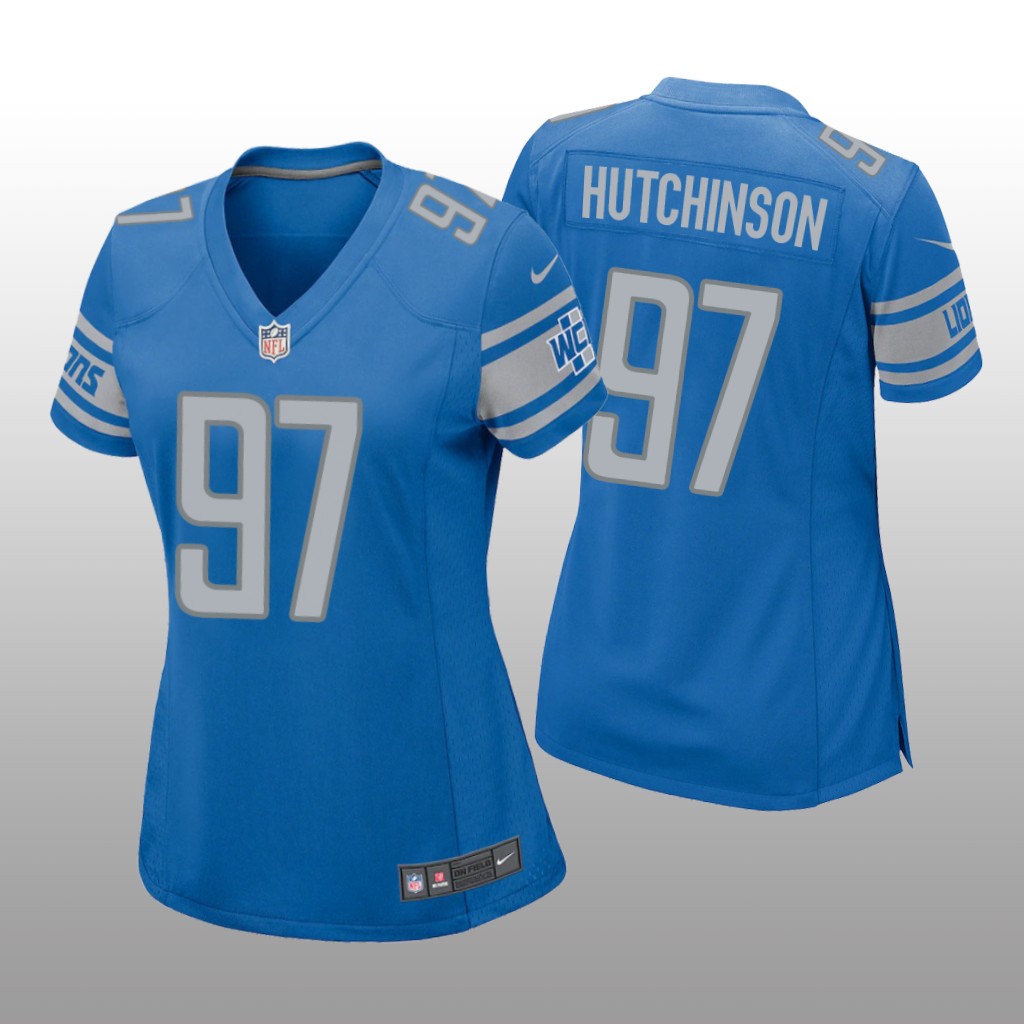 Detroit Lions Aidan Hutchinson Blue Jersey Game - Women's