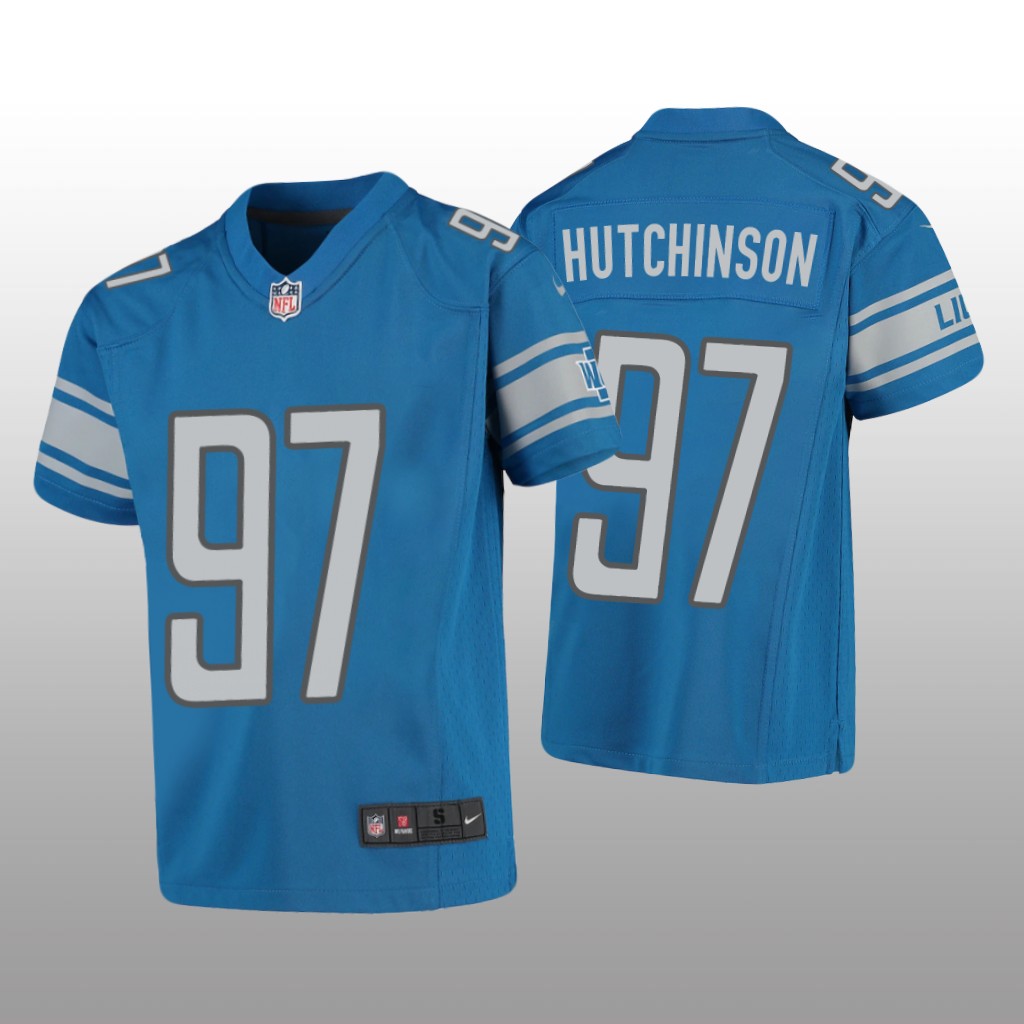Detroit Lions Aidan Hutchinson Blue Jersey Game - Youth