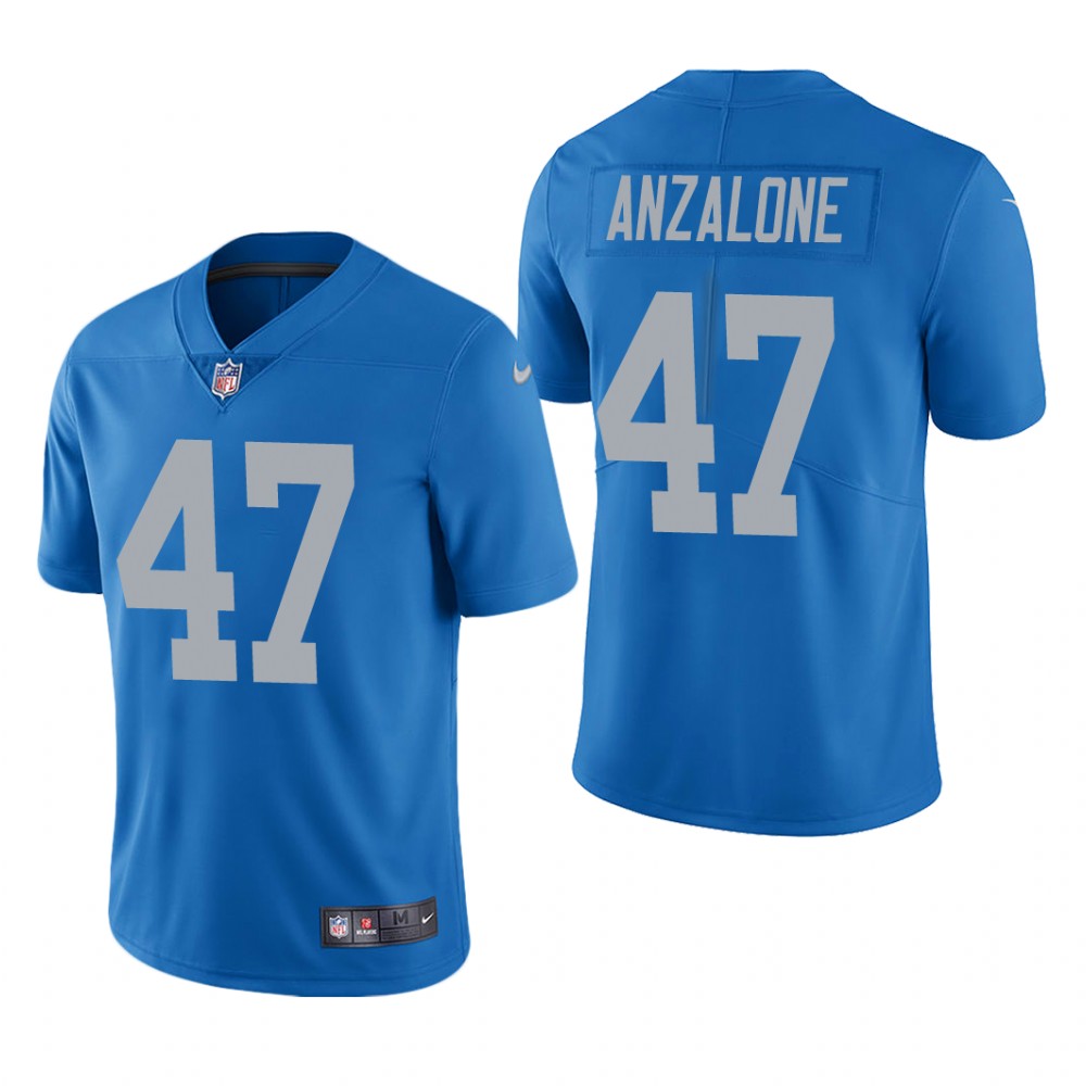 Detroit Lions Alex Anzalone Blue Jersey Vapor Limited - Men's