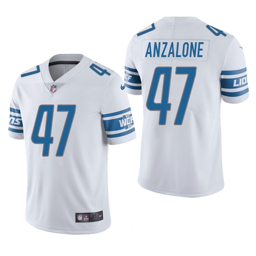 Detroit Lions Alex Anzalone White Jersey Vapor Limited - Men's