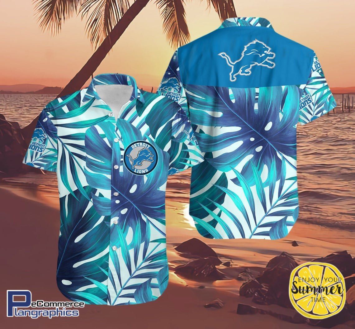 Detroit Lions Aloha Shirt Hawaiian Aloha Shirt Hawaiian Beach Shirt
