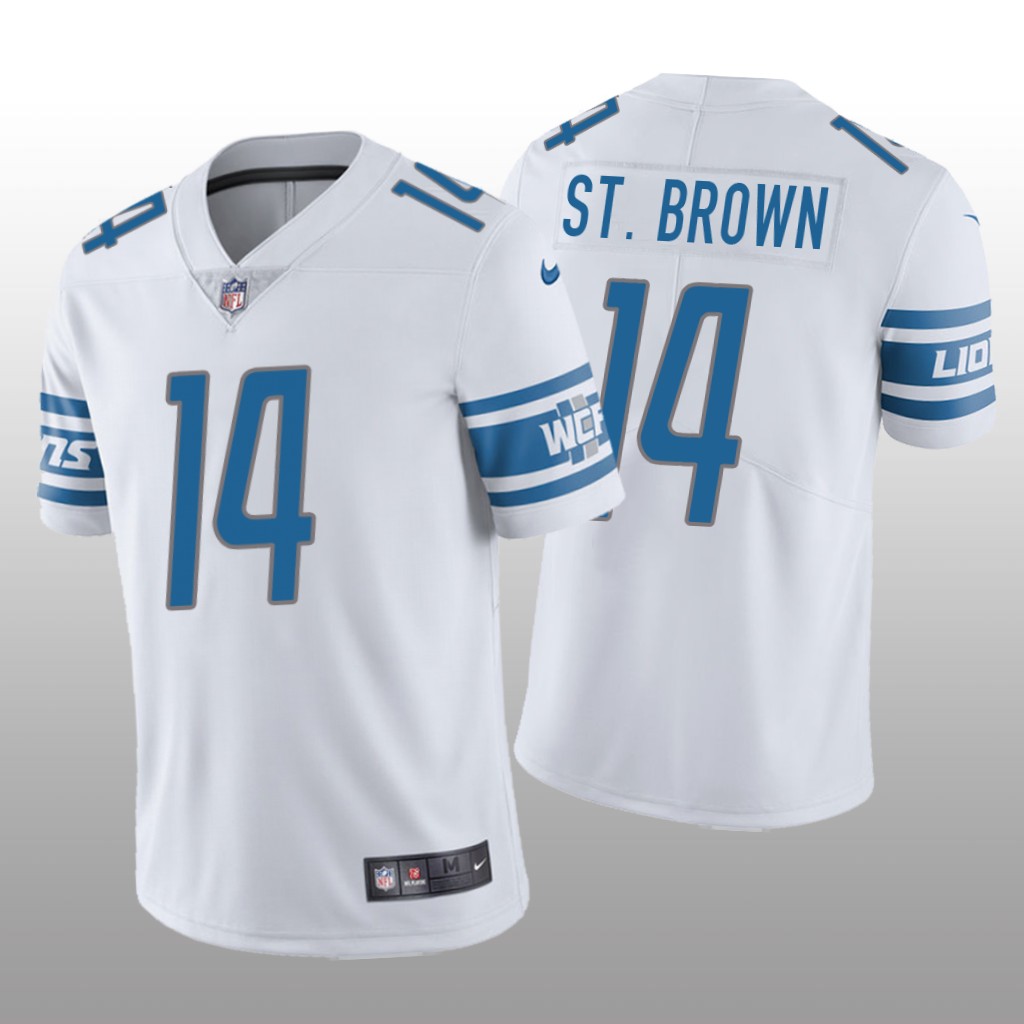 Detroit Lions Amon-Ra St. Brown White Jersey Vapor Limited - Men's