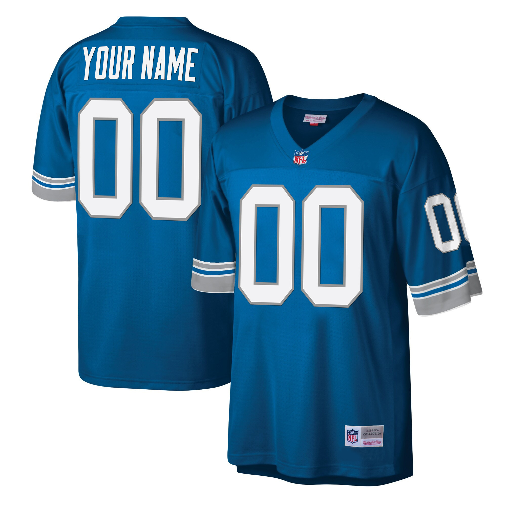 Detroit Lions Big & Tall Legacy Blue Jersey - All Stitched 