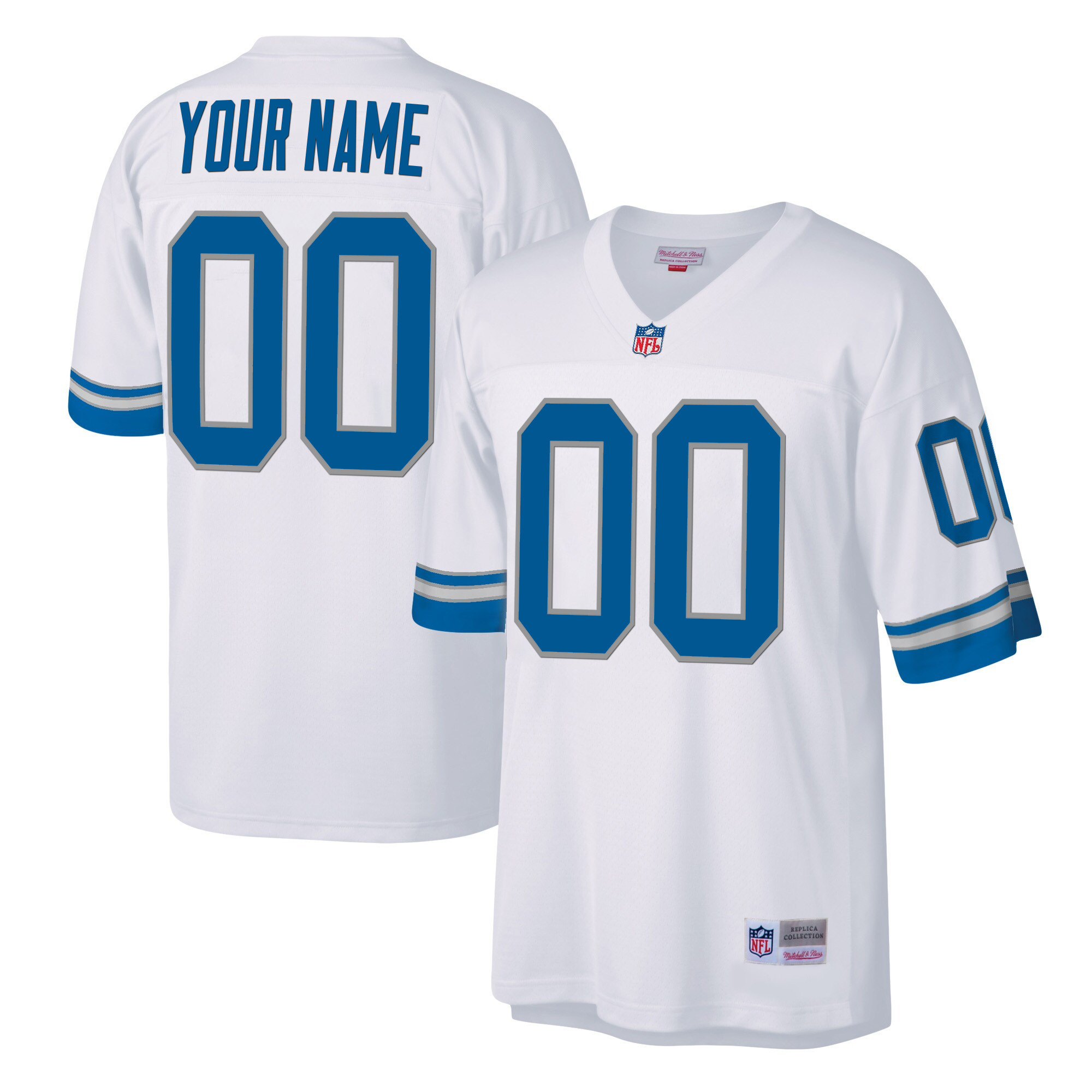 Detroit Lions Big & Tall Legacy White Jersey - All Stitched 