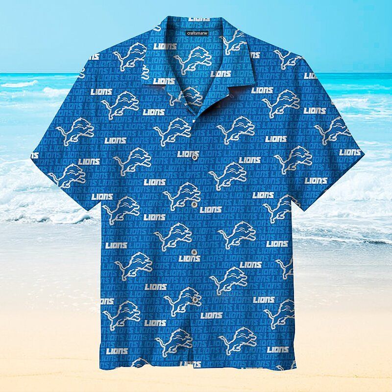 Detroit Lions Blue NFL – Premium Hawaiian Shirt – Gift For Sports Lovers