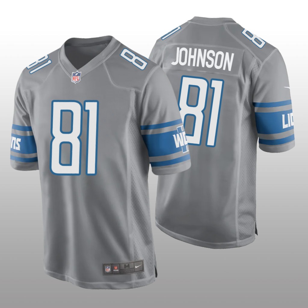 Detroit Lions Calvin Johnson Silver Jersey Game - Men's