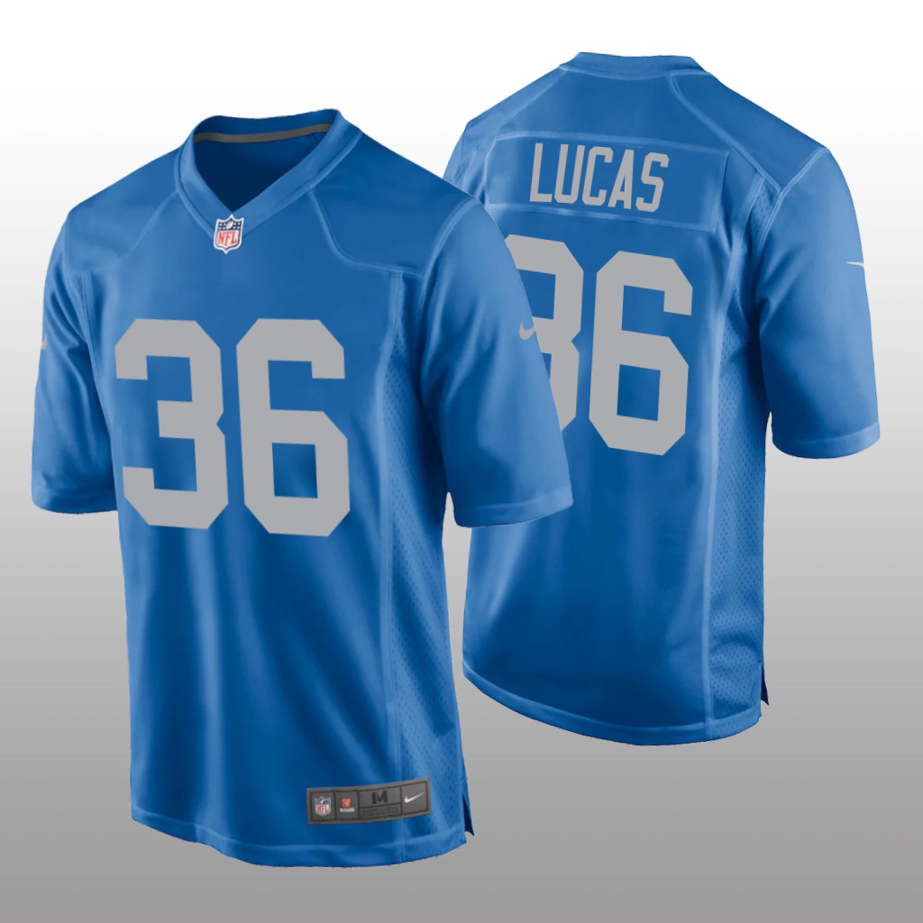 Detroit Lions Chase Lucas Blue Jersey Throwback Game - Men's