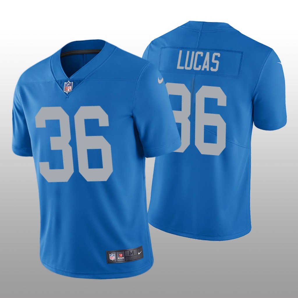 Detroit Lions Chase Lucas Blue Jersey Vapor Limited - Men's