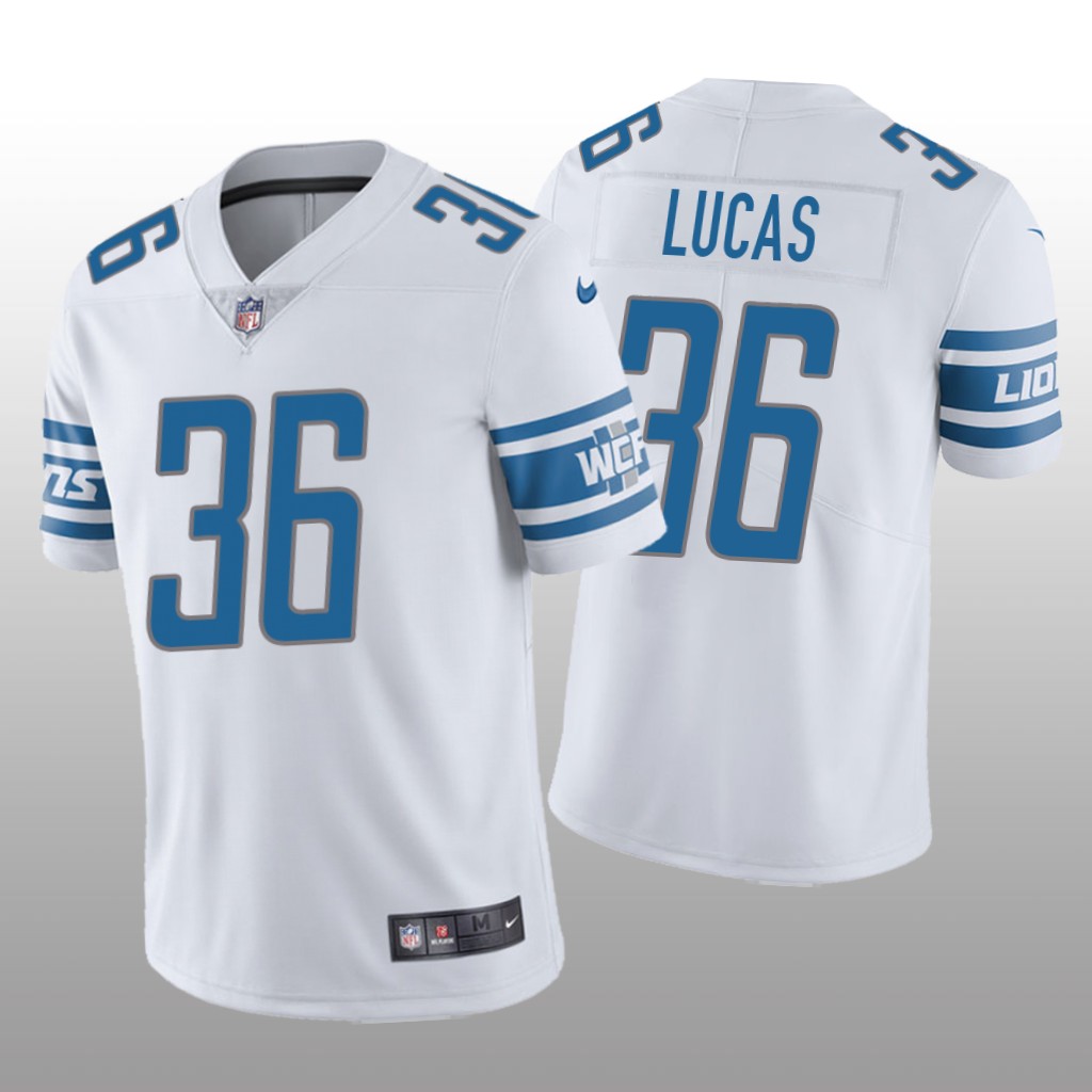 Detroit Lions Chase Lucas White Jersey Vapor Limited - Men's