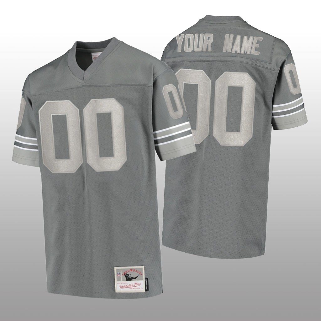 Detroit Lions Custom Charcoal Jersey 1996 Metal - Men's