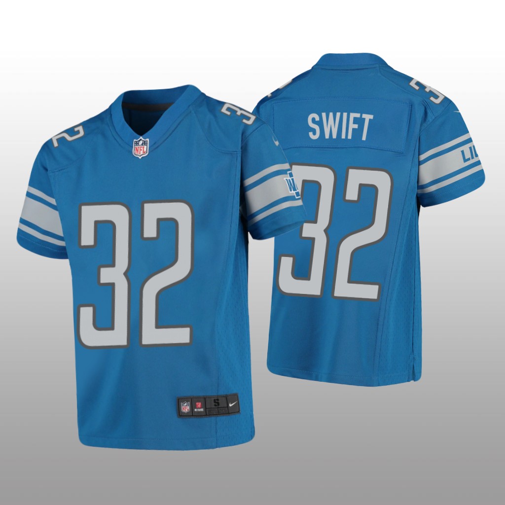 Detroit Lions D'Andre Swift Blue Jersey Game - Youth