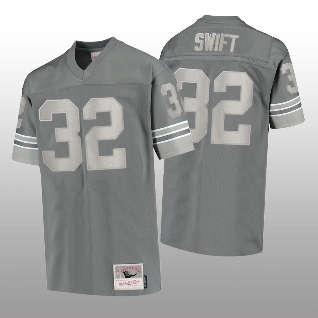 Detroit Lions D'Andre Swift Charcoal Jersey 1996 Metal - Men's