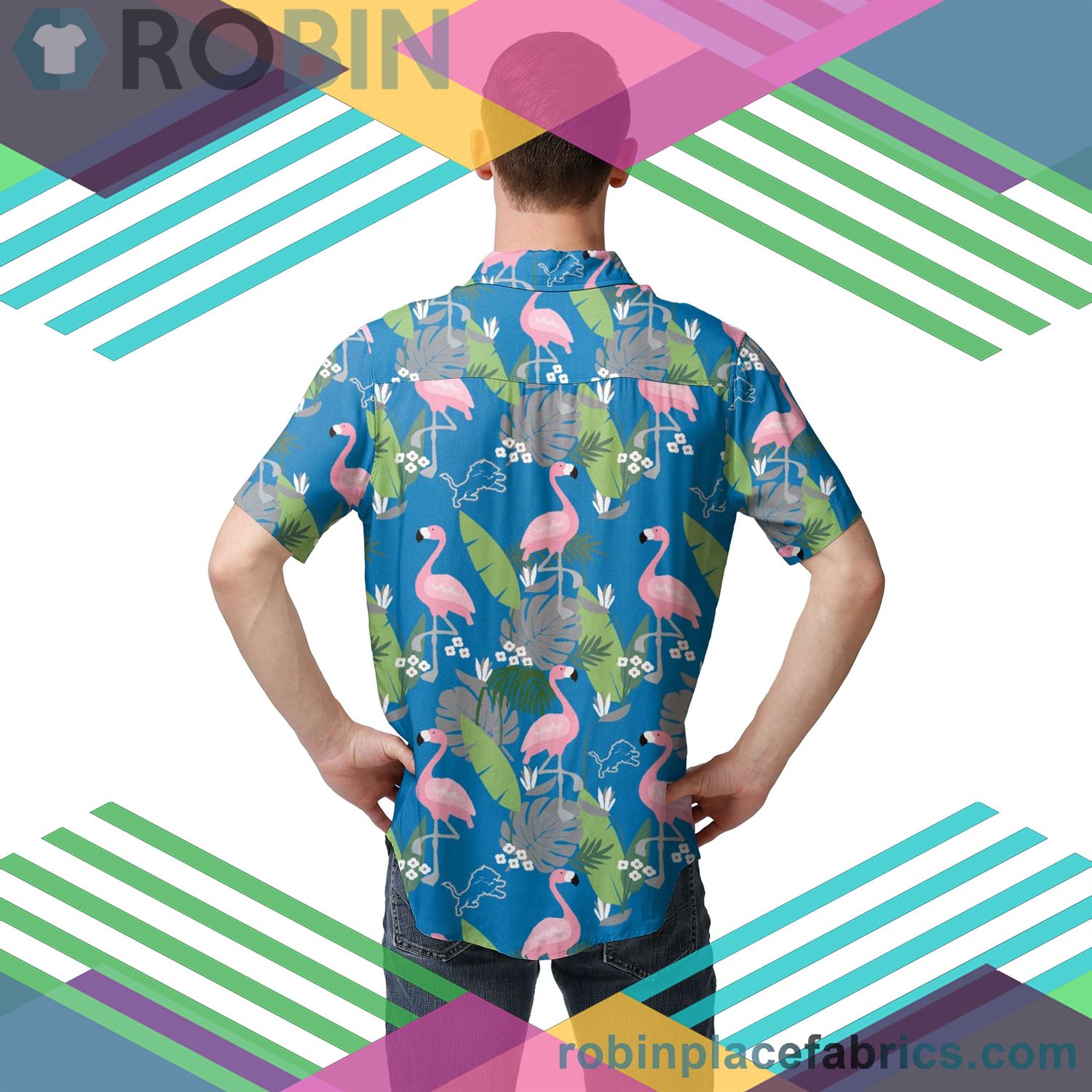 Detroit Lions Floral Hawaiian Shirt
