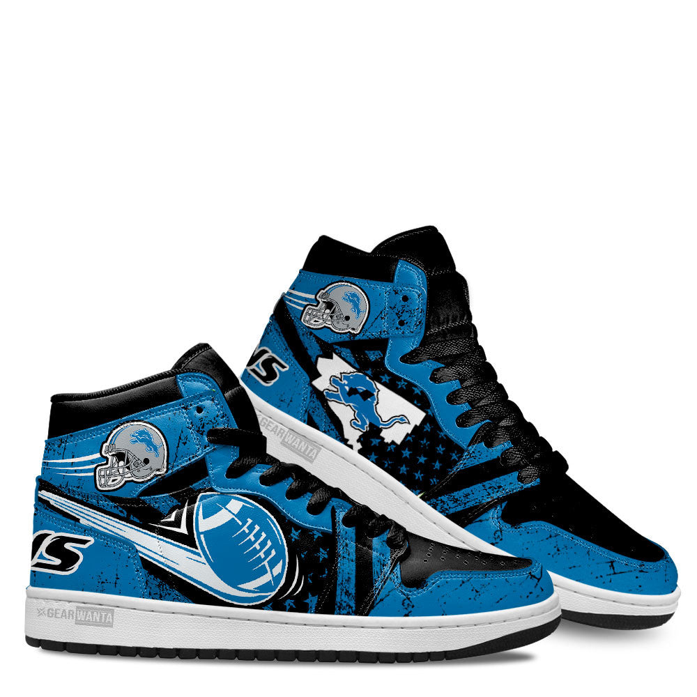 Detroit Lions Football Team J1 Shoes For Fans Sneakers, Air Jordan Hightop