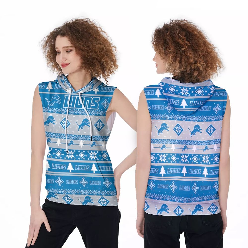 Detroit Lions For Lions Lover Christmas 3D Sleeveless Hoodie