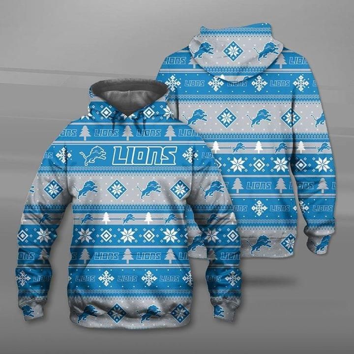 Detroit lions for lions lover christmas printed 3D Hoodie